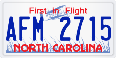 NC license plate AFM2715