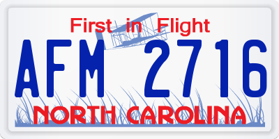 NC license plate AFM2716