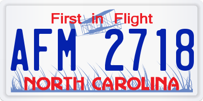 NC license plate AFM2718