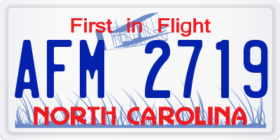 NC license plate AFM2719