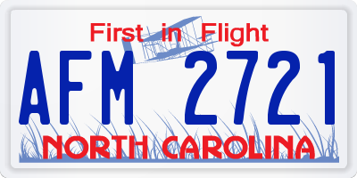 NC license plate AFM2721