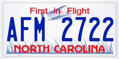 NC license plate AFM2722