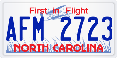 NC license plate AFM2723