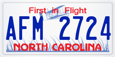 NC license plate AFM2724