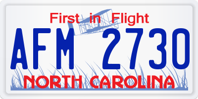 NC license plate AFM2730