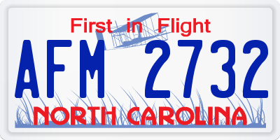 NC license plate AFM2732