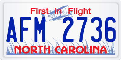 NC license plate AFM2736