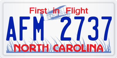 NC license plate AFM2737
