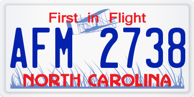NC license plate AFM2738