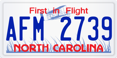 NC license plate AFM2739