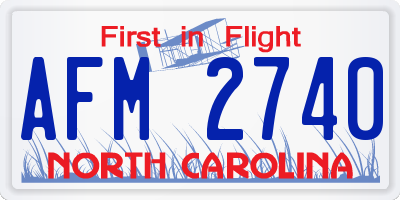 NC license plate AFM2740
