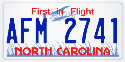 NC license plate AFM2741