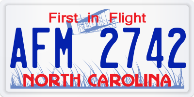 NC license plate AFM2742
