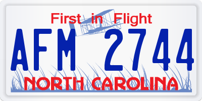NC license plate AFM2744