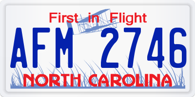 NC license plate AFM2746