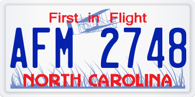 NC license plate AFM2748