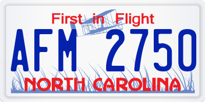 NC license plate AFM2750