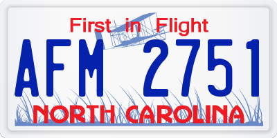 NC license plate AFM2751