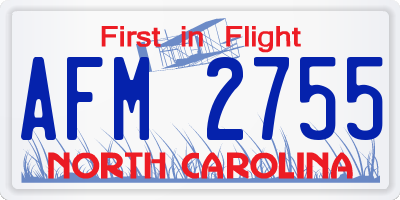 NC license plate AFM2755