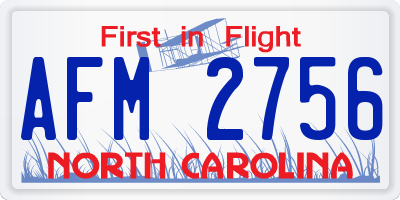 NC license plate AFM2756