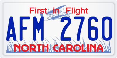 NC license plate AFM2760