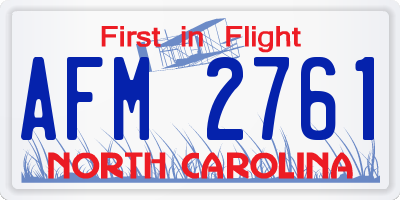NC license plate AFM2761