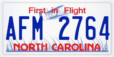 NC license plate AFM2764
