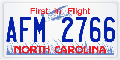 NC license plate AFM2766
