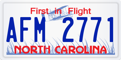NC license plate AFM2771