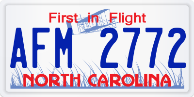 NC license plate AFM2772
