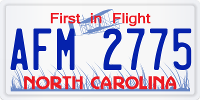 NC license plate AFM2775