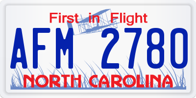 NC license plate AFM2780