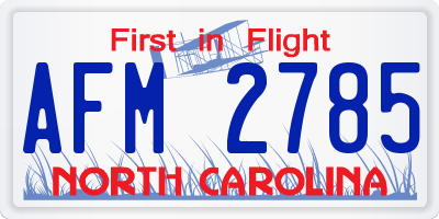 NC license plate AFM2785