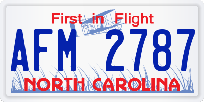 NC license plate AFM2787