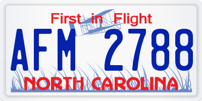 NC license plate AFM2788