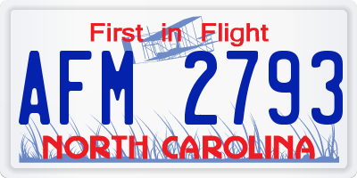 NC license plate AFM2793
