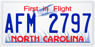 NC license plate AFM2797
