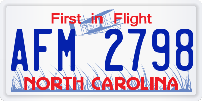 NC license plate AFM2798
