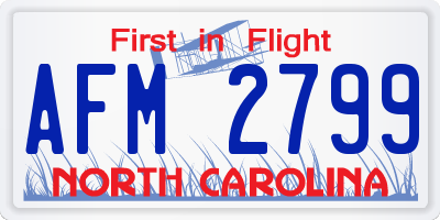 NC license plate AFM2799