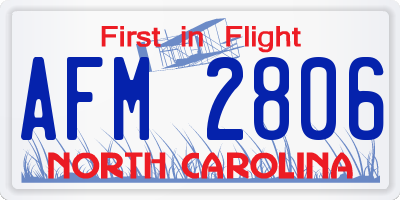 NC license plate AFM2806