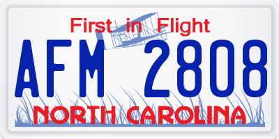 NC license plate AFM2808