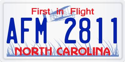 NC license plate AFM2811