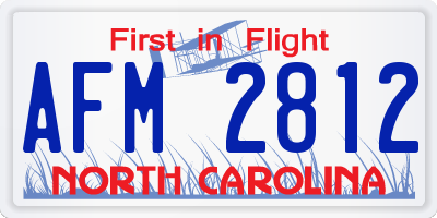 NC license plate AFM2812