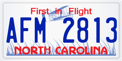 NC license plate AFM2813