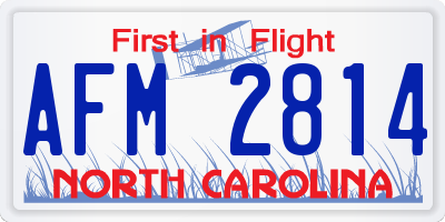 NC license plate AFM2814