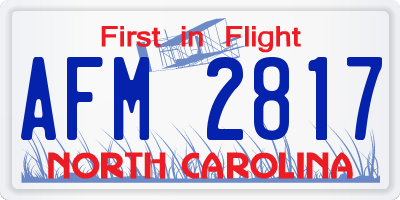 NC license plate AFM2817