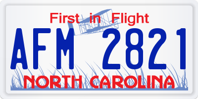 NC license plate AFM2821