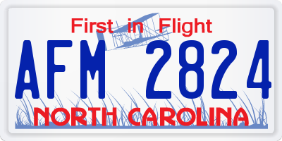 NC license plate AFM2824