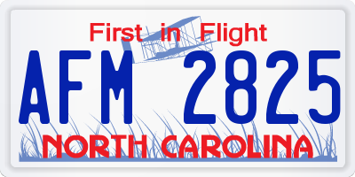 NC license plate AFM2825