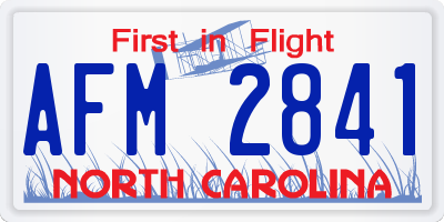 NC license plate AFM2841